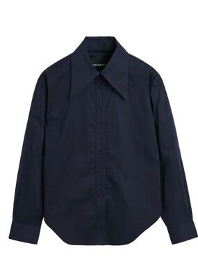 New Herskind Size 6 Navy Cotton Shirt